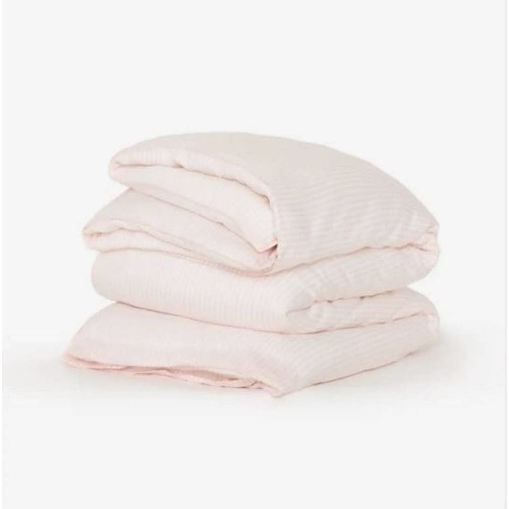 Buffy Breeze Eucalyptus Duvet Cover King / Cal King : 90" x 105" Blush Stripe